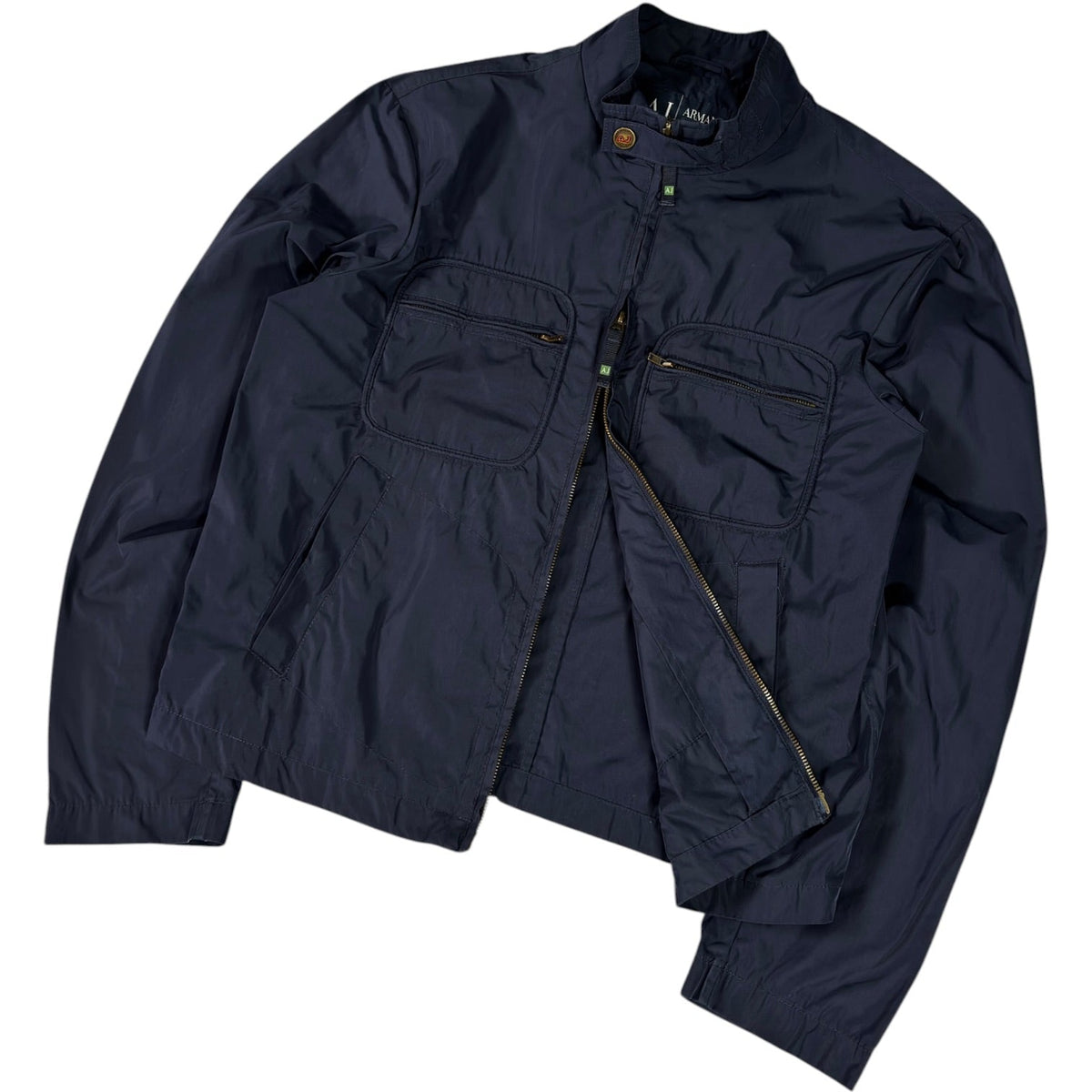 Armani Jeans 00's Navy Cropped Multipocket Jacket M | Medium, Navy