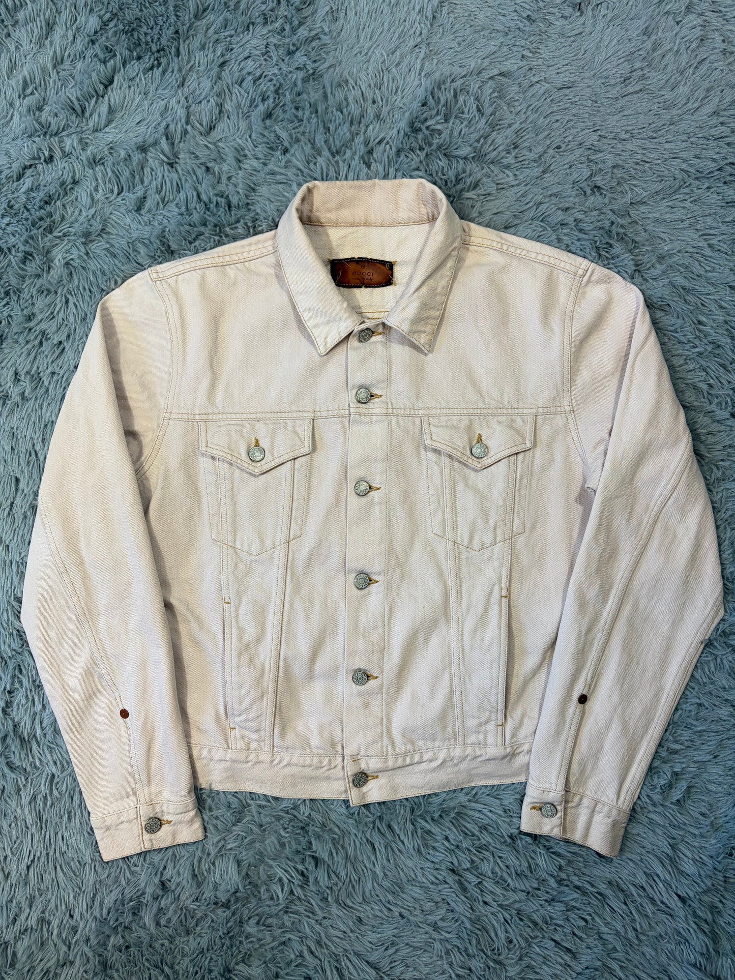Gucci by Tom Ford 00’s Pale Pink Mens Trucker Jacket - IT52 | O/S, Pink