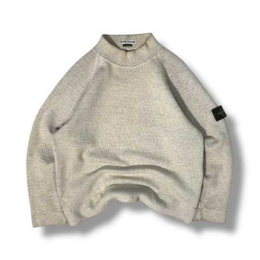 Stone Island A/W 1998 Heavyweight Mock Neck Knitted jumper L | Large, Cream