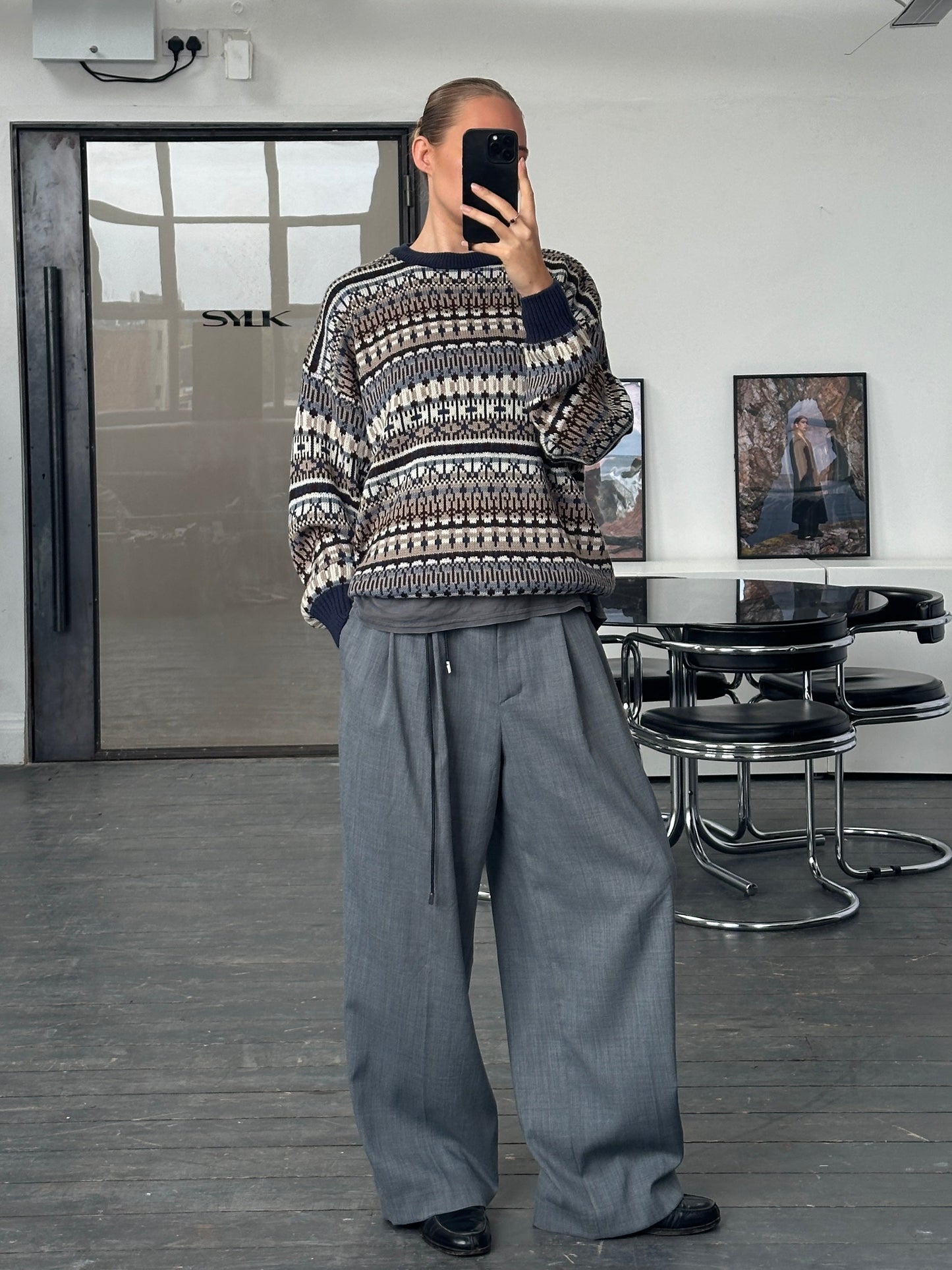 Vintage 1990s Fair Isle Knitted Jumper - L/XL