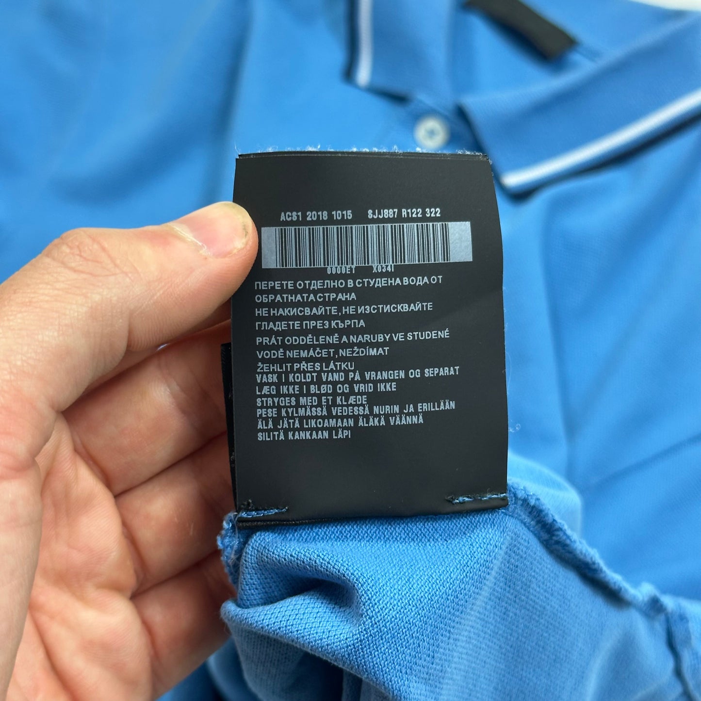 Prada Milano 2018 Aqua Blue Polo Shirt - S