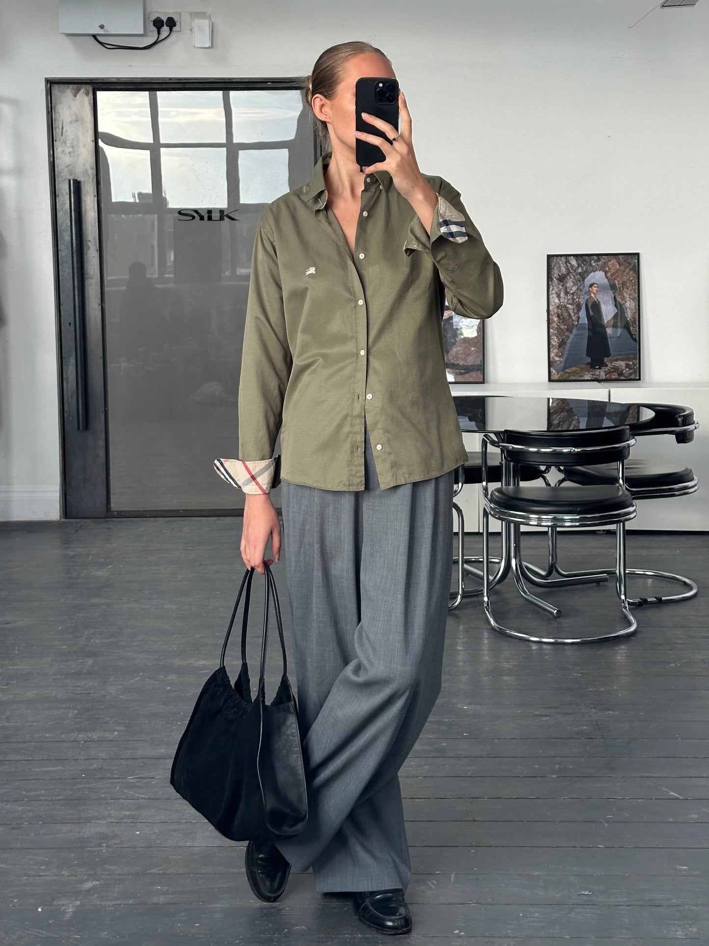 Burberry London 2000s Pure Cotton Nova Check Logo Shirt - S