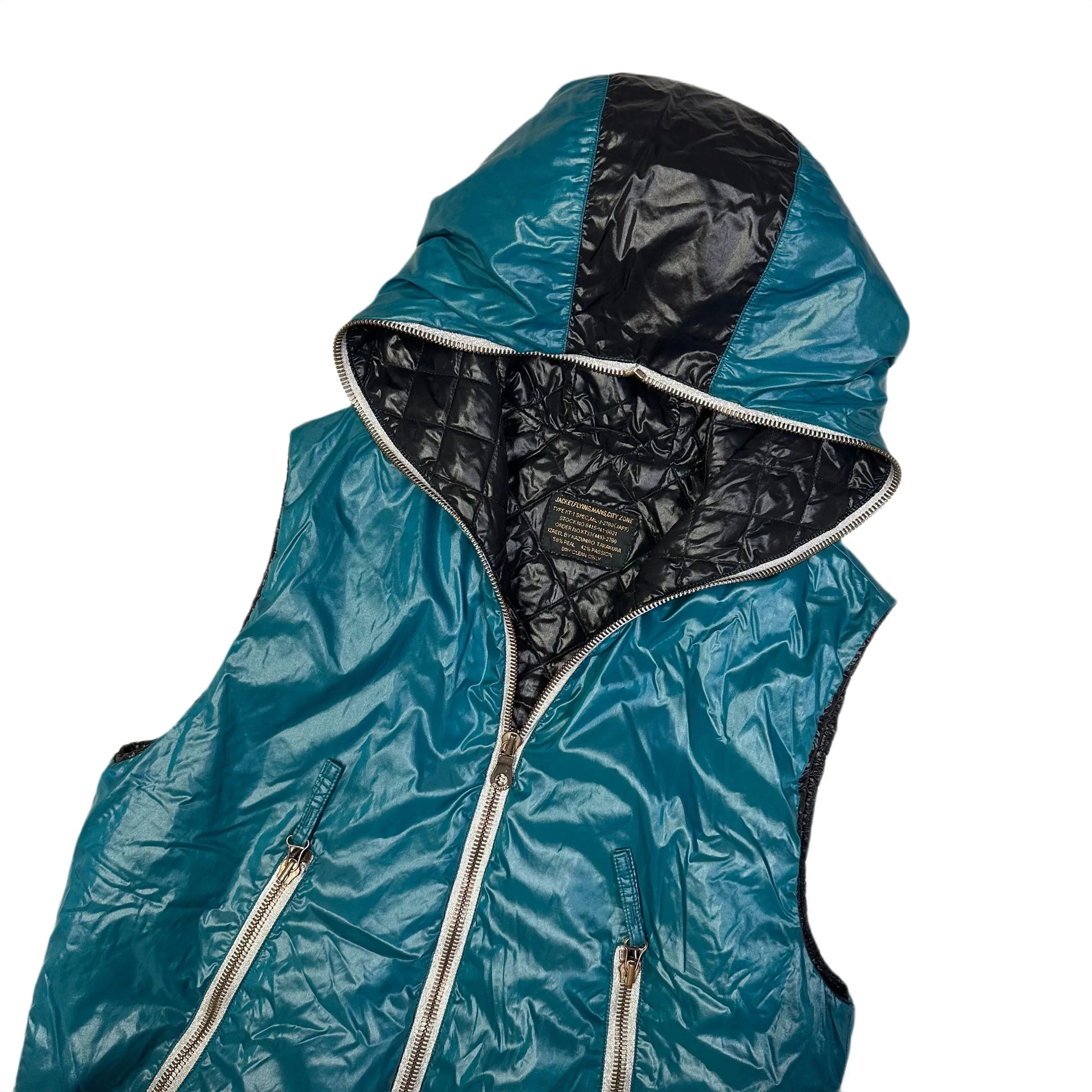 Duvetica Hooded Puffer Gilet In Blue (S) | Small, Blue