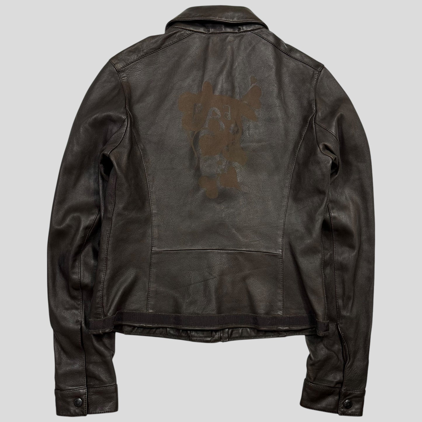 Prada Sport 2004 Leather Love Heart Back Logo Work Jacket - IT40 | Default Title, Brown