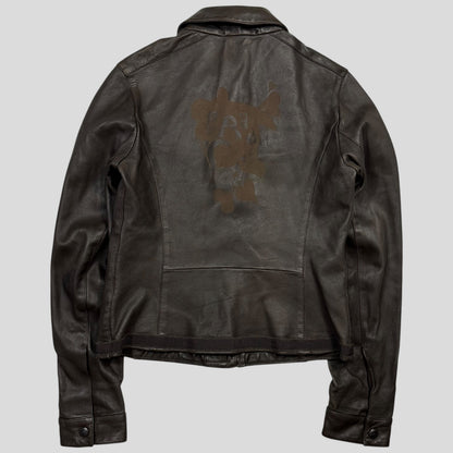 Prada Sport 2004 Leather Love Heart Back Logo Work Jacket - IT40 | Default Title, Brown