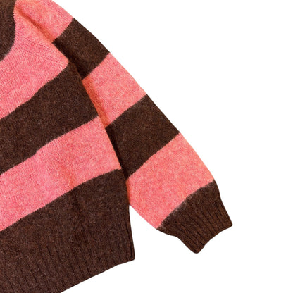 YMC Suedehead Pink Striped Sweatshirt