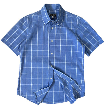 Armani Jeans 00’s Checkered Short Sleeve Shirt M | Medium, Blue