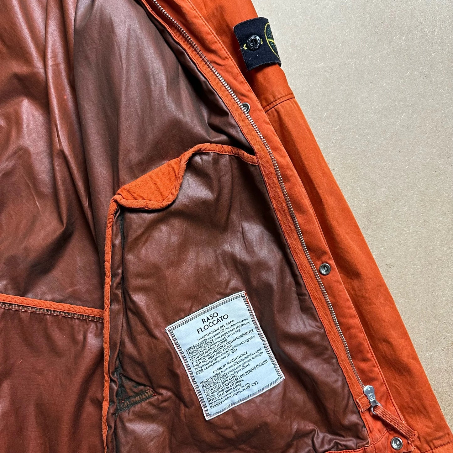 S/S 2004 Safety Orange Raso Flocatto Riot Mask Jacket