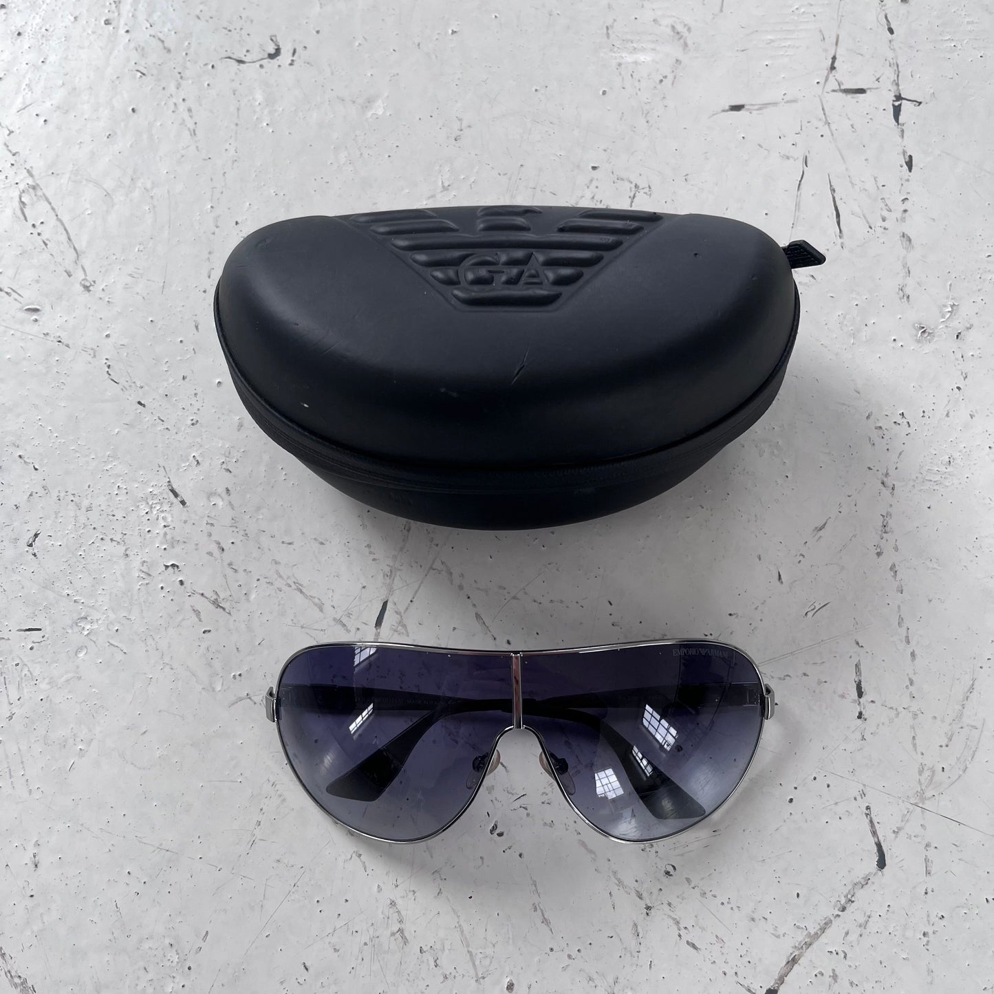 2000s emporio armani violet/silver sunglasses | O/S, Silver