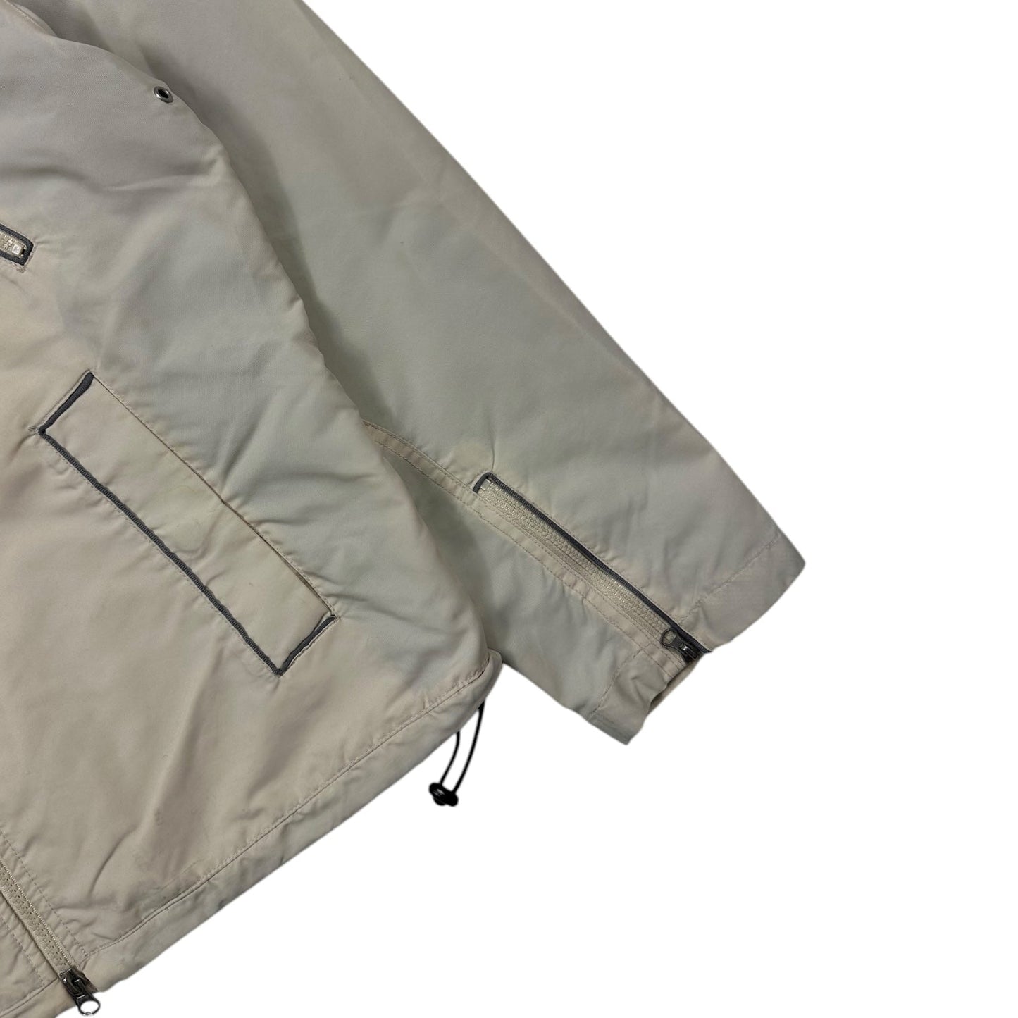 Armani Jeans Cream Cropped Zip Jacket