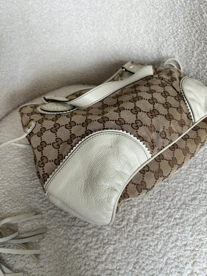 Vintage 90s Gucci Monogram GG Tassel Handbag | O/S, Multicoloured
