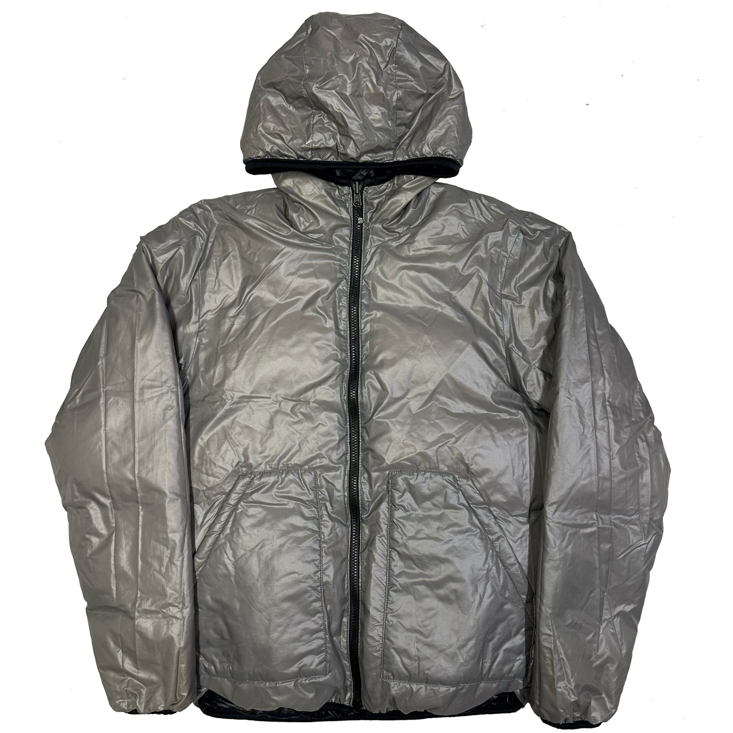 Camp 7 Reversible Puffer Jacket In Grey & Black ( L )
