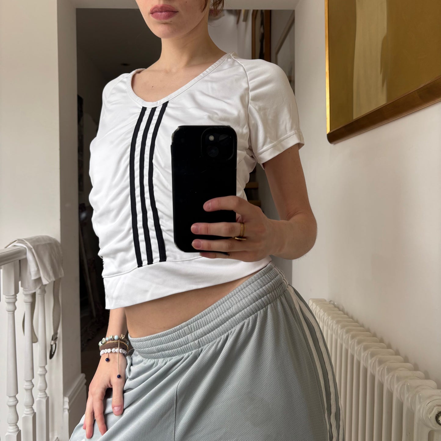 2002 Adidas Sports Top | White, Black
