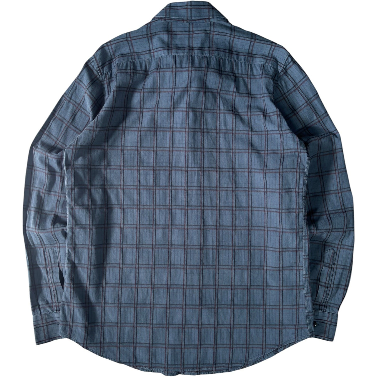 Armani Jeans 00’s Plaid Long Sleeve Shirt L | Large, Blue