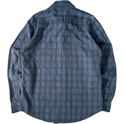 Armani Jeans 00’s Plaid Long Sleeve Shirt L | Large, Blue