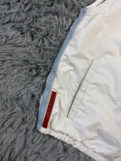 Prada Sport SS00 Gel Seam White Nylon Hooded Gilet Jacket - S | O/S, Multicoloured