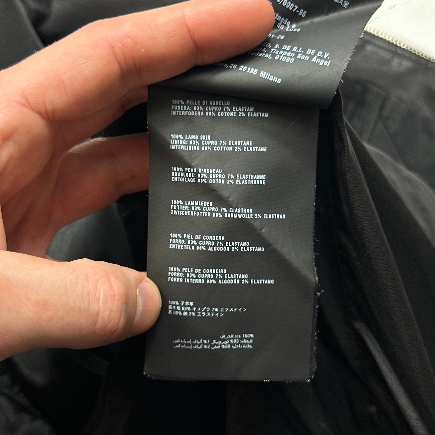 Prada Milano 2013 Lambskin Leather Biker Pocket Jacket - L | Default Title, Black