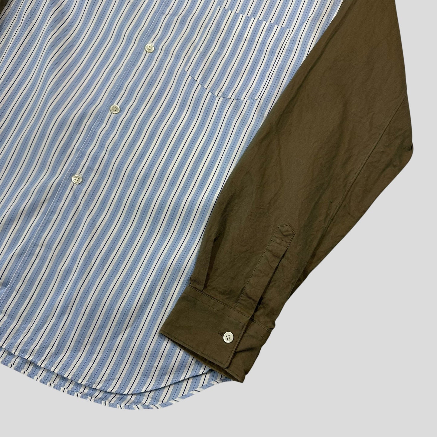 Comme Des Garçons SHIRT 00’s Bi-colour Striped Baby Blue Shirt - M | Default Title, Multicoloured
