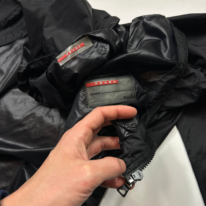Prada Sport 2007 Nylon Ripstop Carbon Chest Logo Windbreaker Jacket - M | Default Title, Black