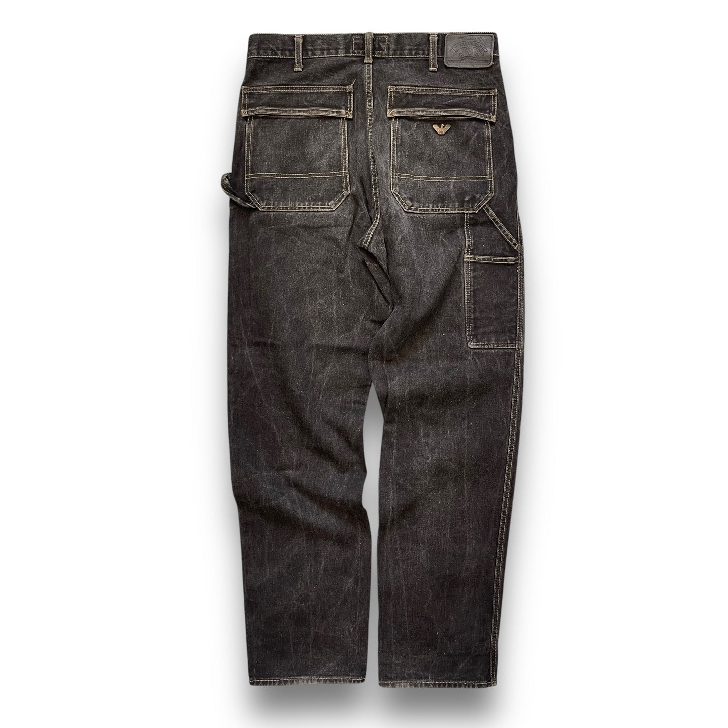 90's Armani Black Denim Carpenter Jeans (32) | Default Title, Black