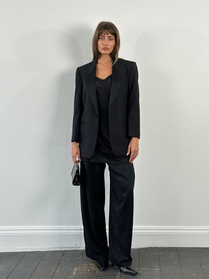 Christian Dior Monsieur 1980s Wool Tuxedo Blazer - 38R/M