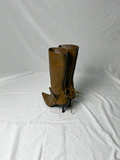 GUCCI STILETTO HEEL BOOTS | DEFAULT TITLE, Brown