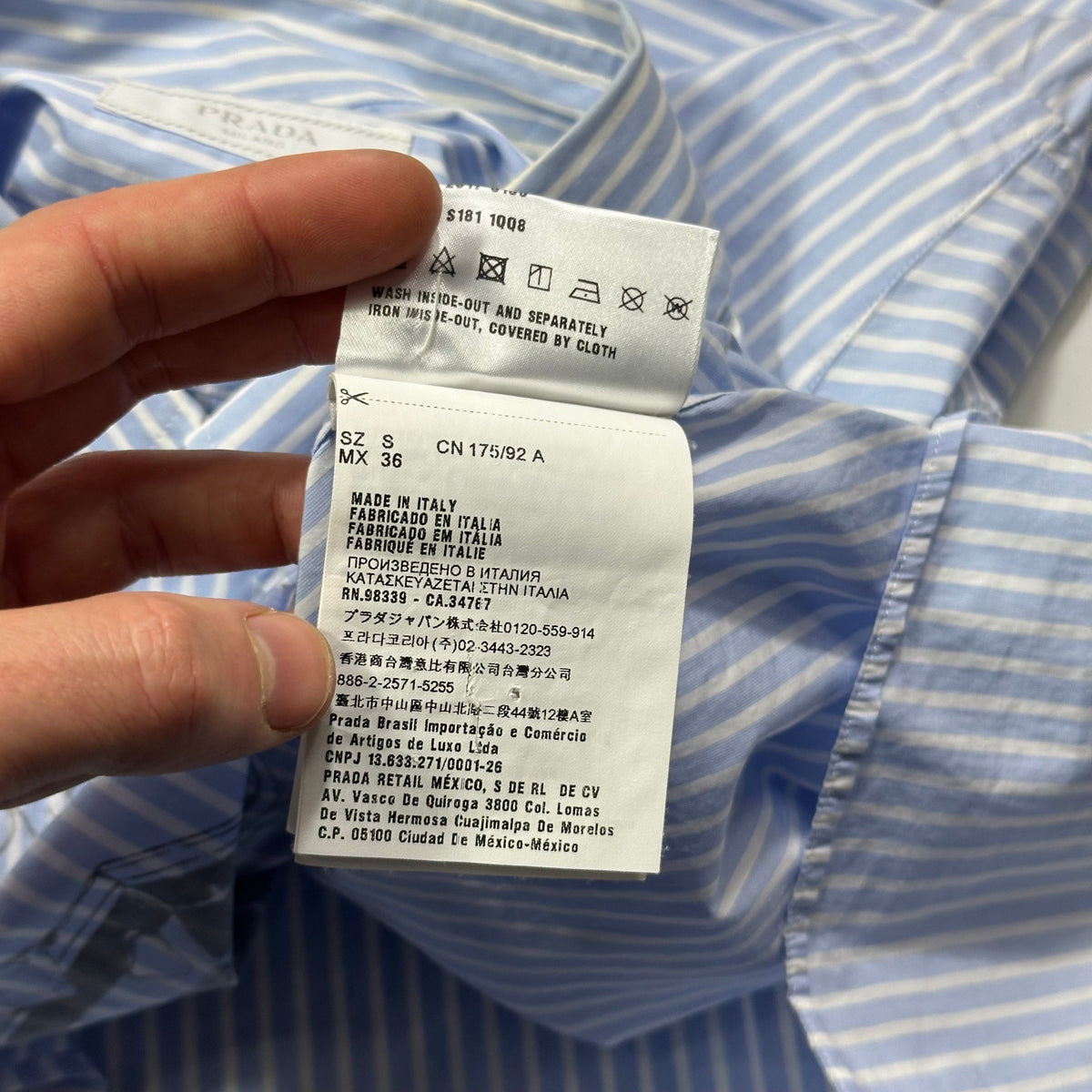 Prada SS18 James Jean Comic Print Striped Shirt - S/M | Small, Blue