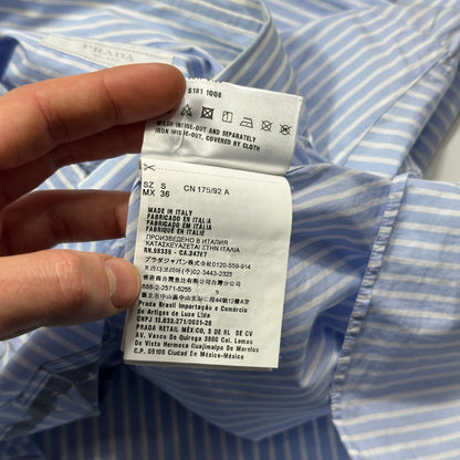 Prada SS18 James Jean Comic Print Striped Shirt - S/M | Small, Blue