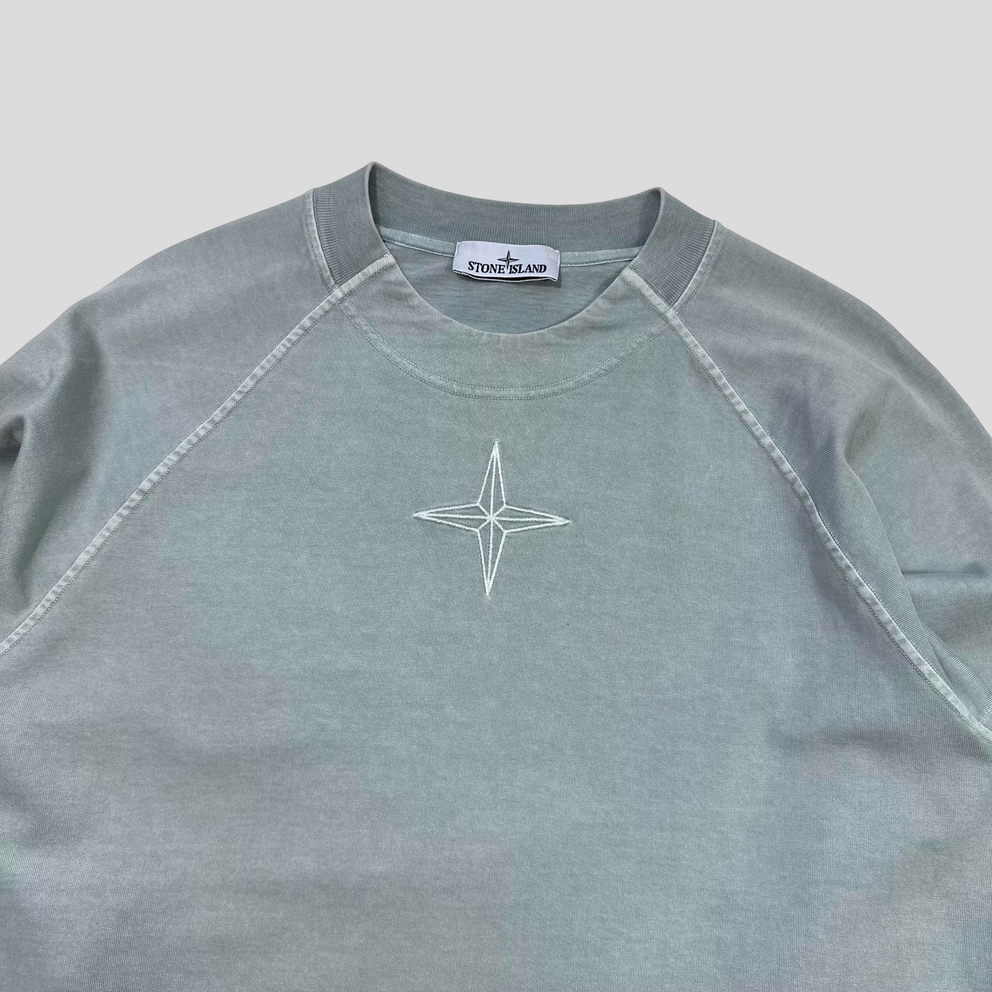 Stone Island 2023 Sky Blue Embroidered Logo Crewneck - L/XL