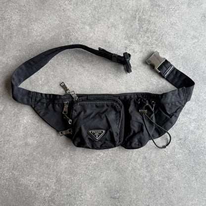 Prada 2000s technical cross body nylon bag (13”x6”)