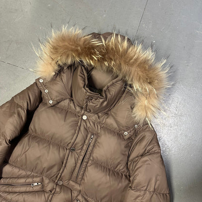 Camp 7 Fur Hood Puffer Jacket In Brown ( S )