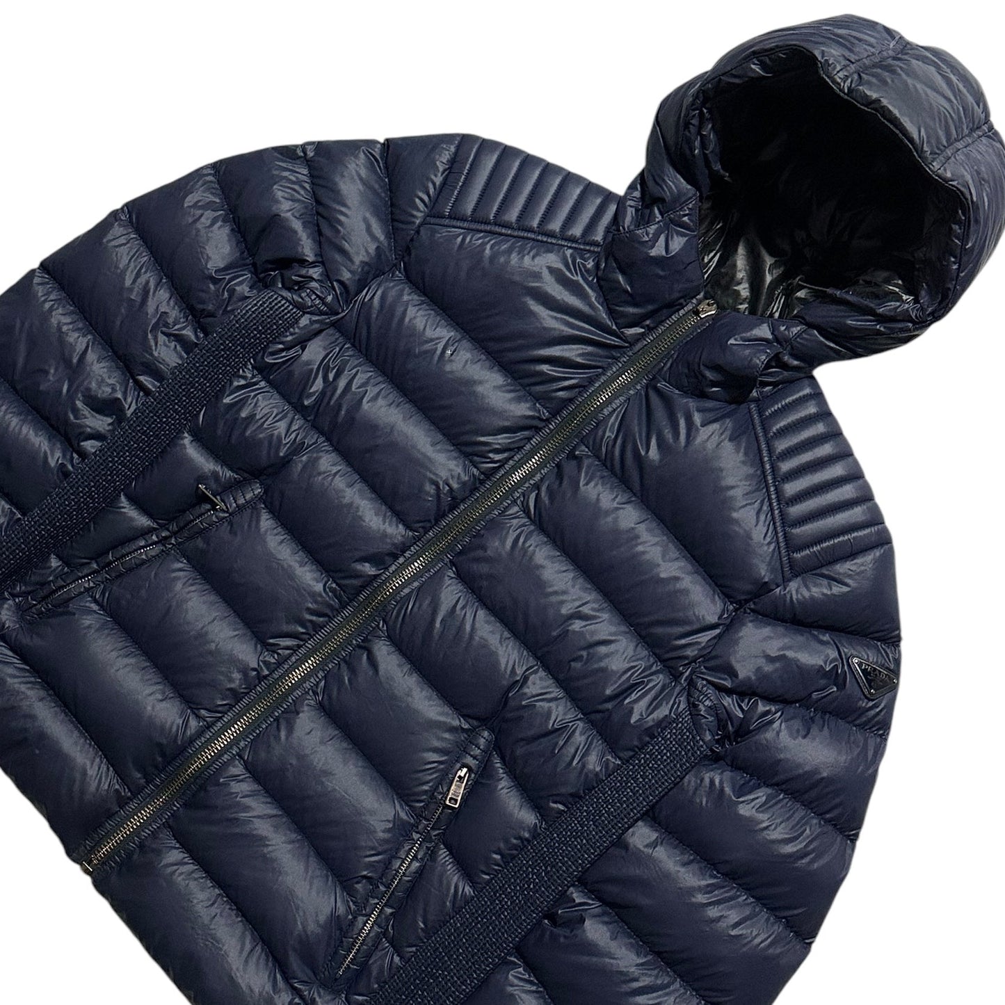 Prada Milan Tab Biker Down Jacket