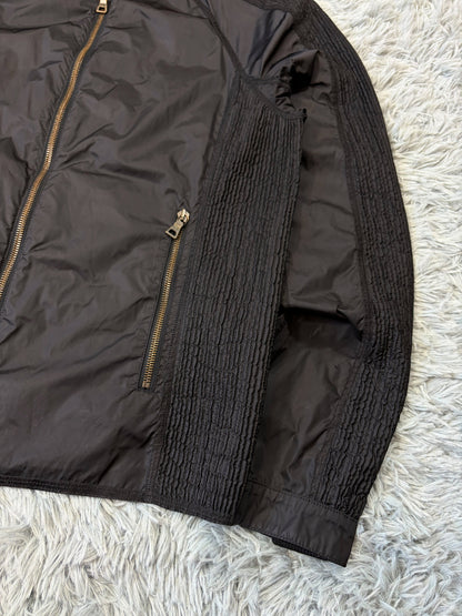 Prada Sport 2008 Pleated Black Tab Nylon Biker Jacket - M | O/S, Black