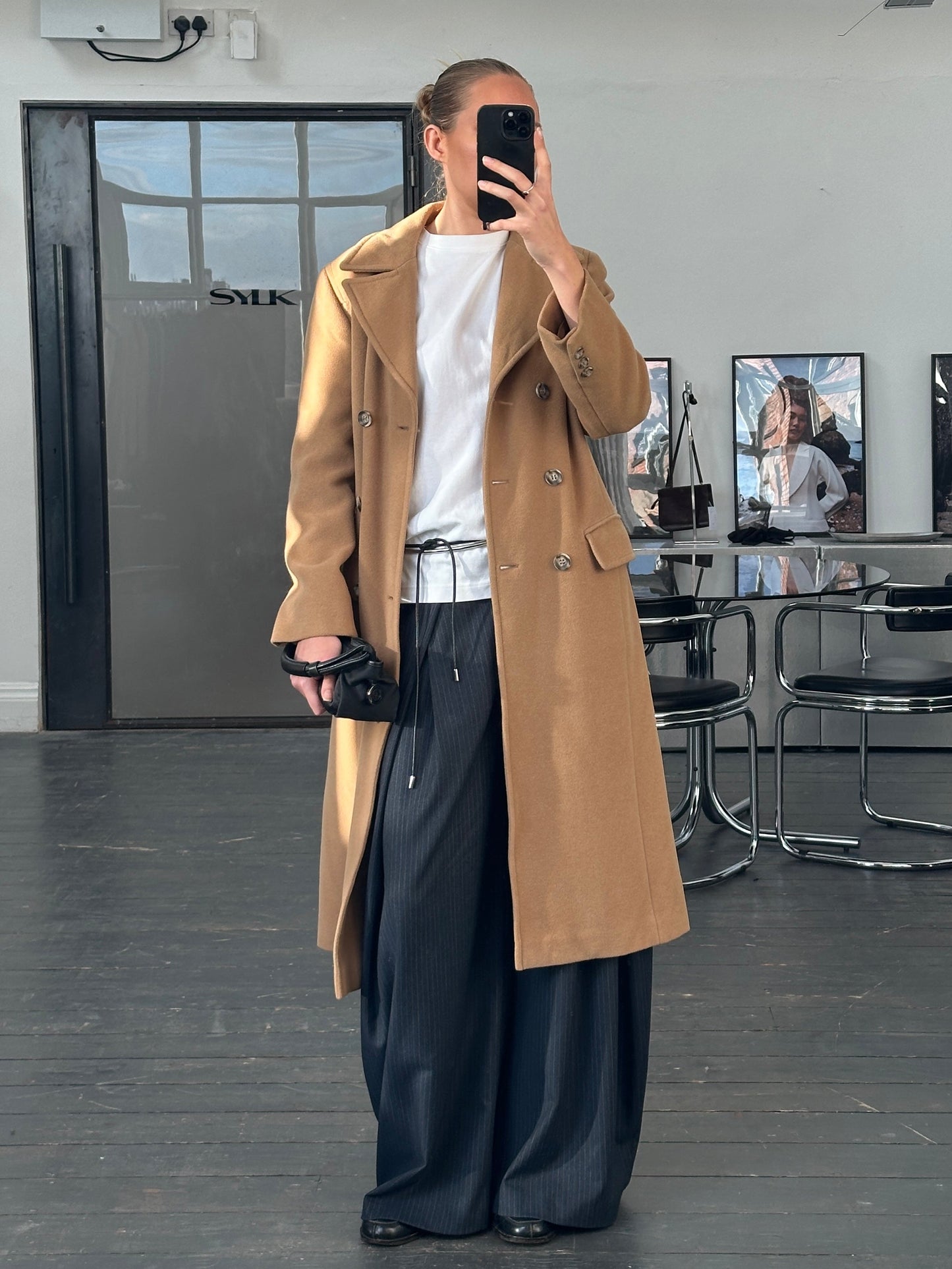 Marella 1990s Virgin Wool Double Breasted Coat - M