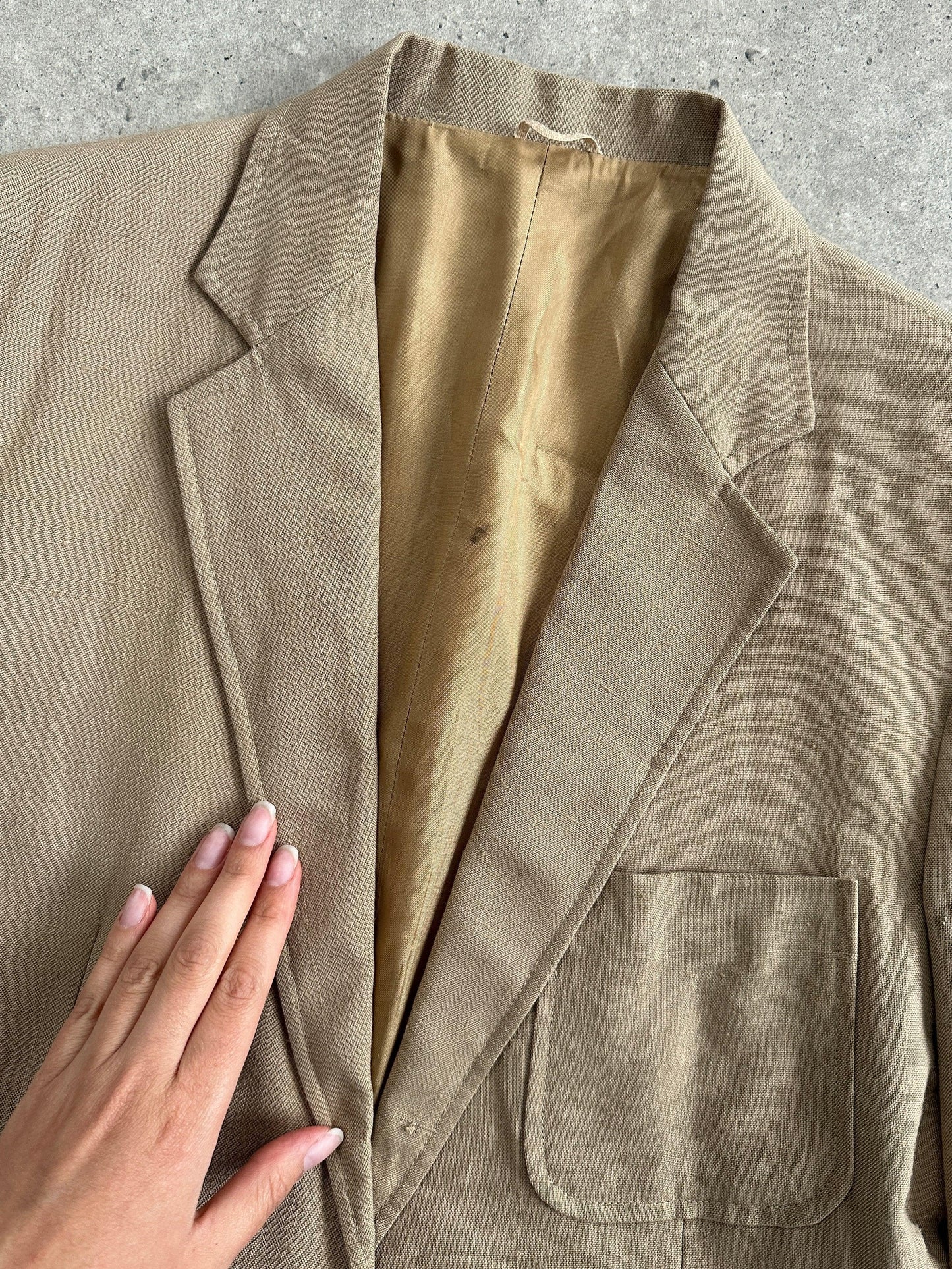 Vintage Linen Single Breasted Blazer - M - Known Source