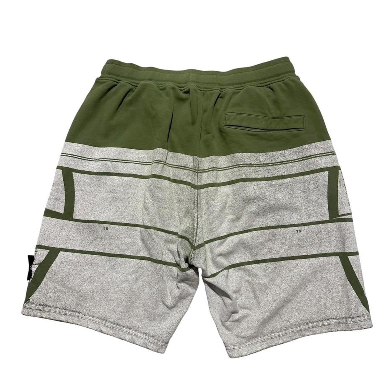 Stone Island Printed Cotton Shorts | Large, Olive Green