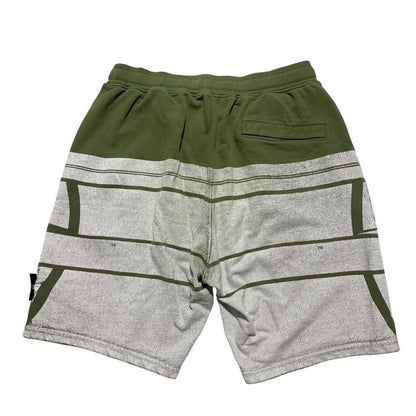 Stone Island Printed Cotton Shorts | Large, Olive Green