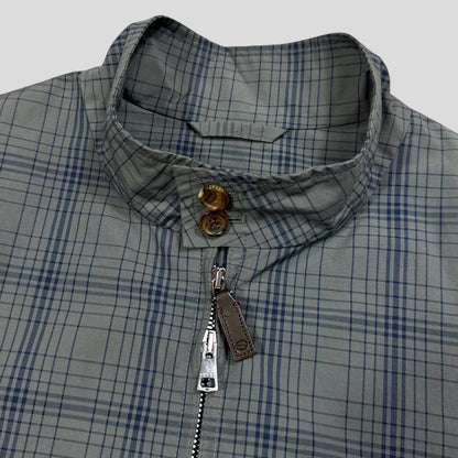 Gucci 2013 Grid Plaid Leather Horsebit Harrington Jacket - M | Default Title, Blue