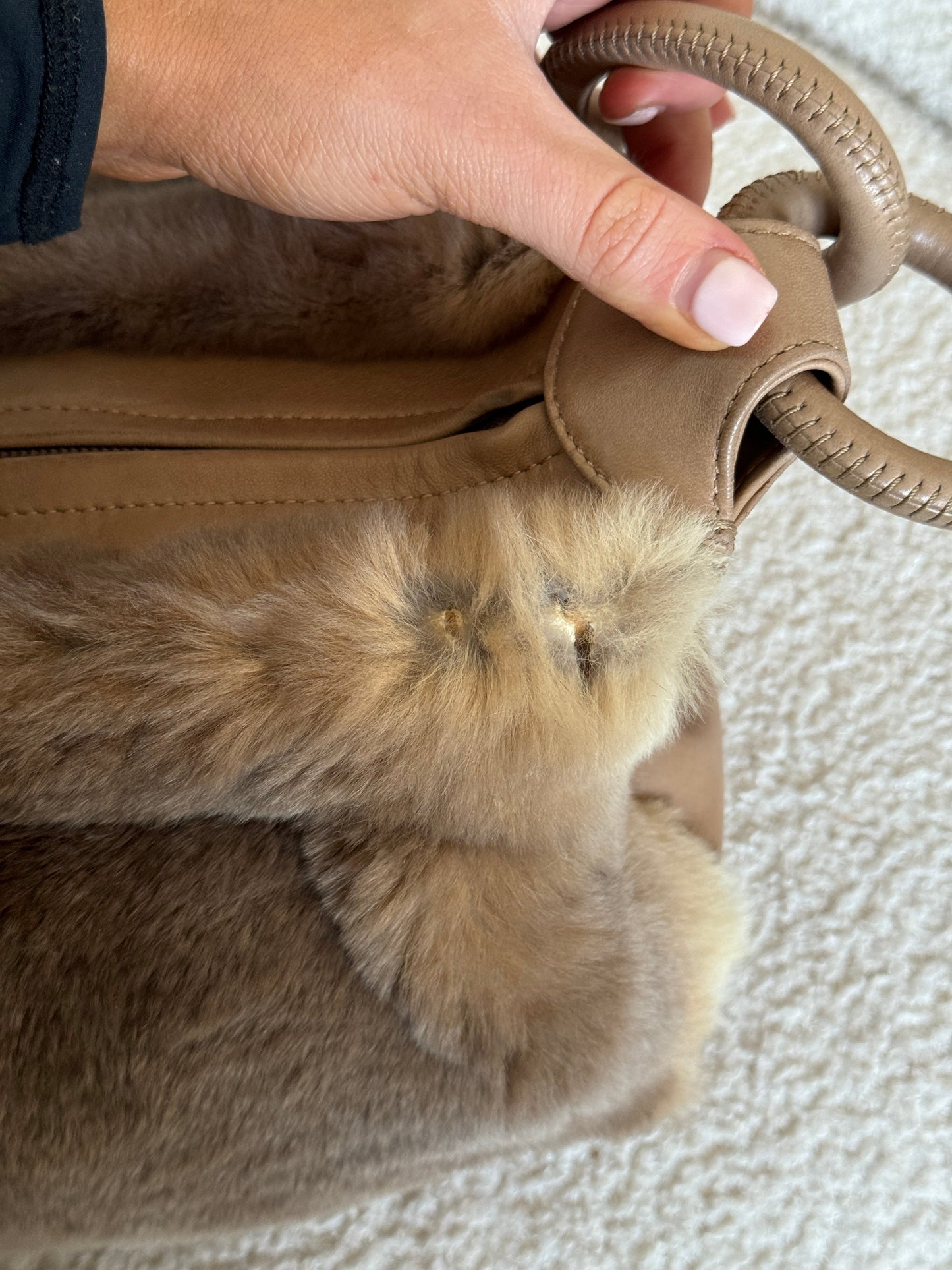 RARE Vintage 2004/2005 Chanel Lapin Fur Chain Shoulder Bag | O/S, Multicoloured