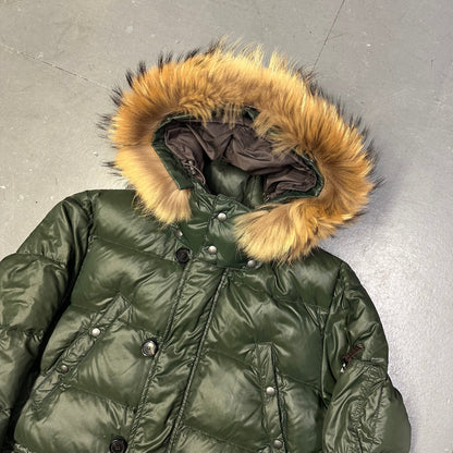 Duvetica Fur Hood Puffer Jacket In Green ( M )