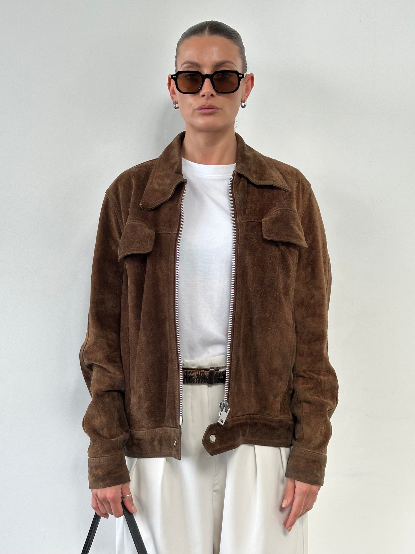 Vintage Dagger Collar Suede Jacket - L