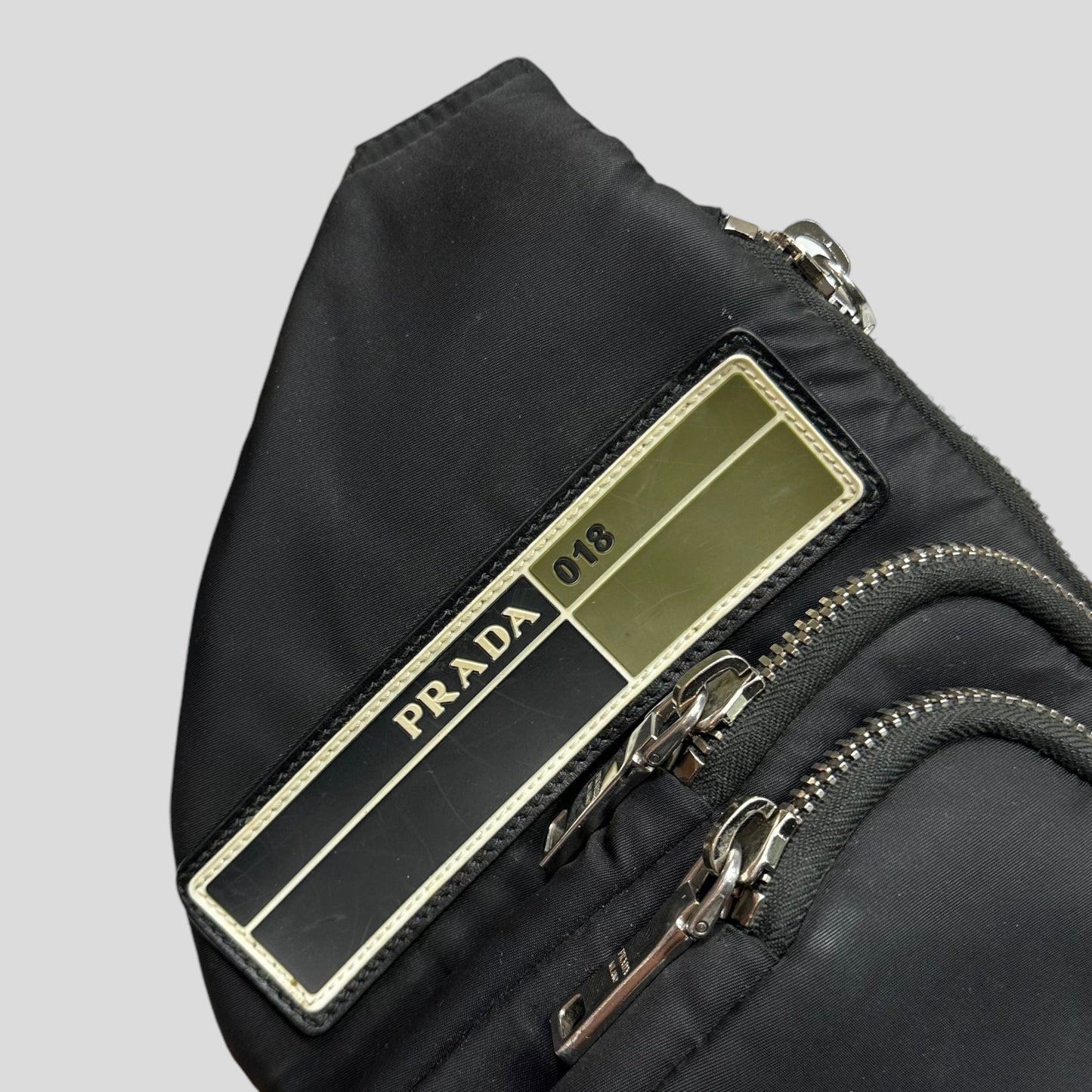 Prada 2018 Rubber Race Logo Crossbody Belt Pocket Bag