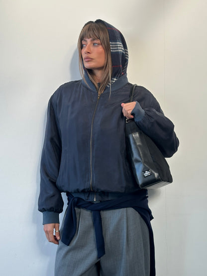 Italian Vintage 1990s Pure Silk Bomber Jacket - XL