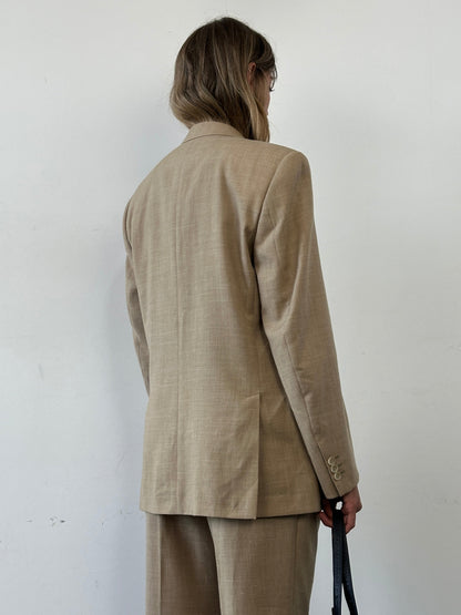 Vintage Single Breasted Wool Linen Blend Suit - 36R/W31