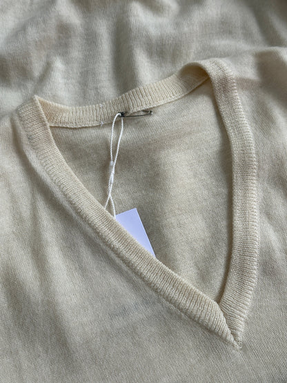 Vintage Wool Sleeveless V Neck Knit Vest Jumper - M