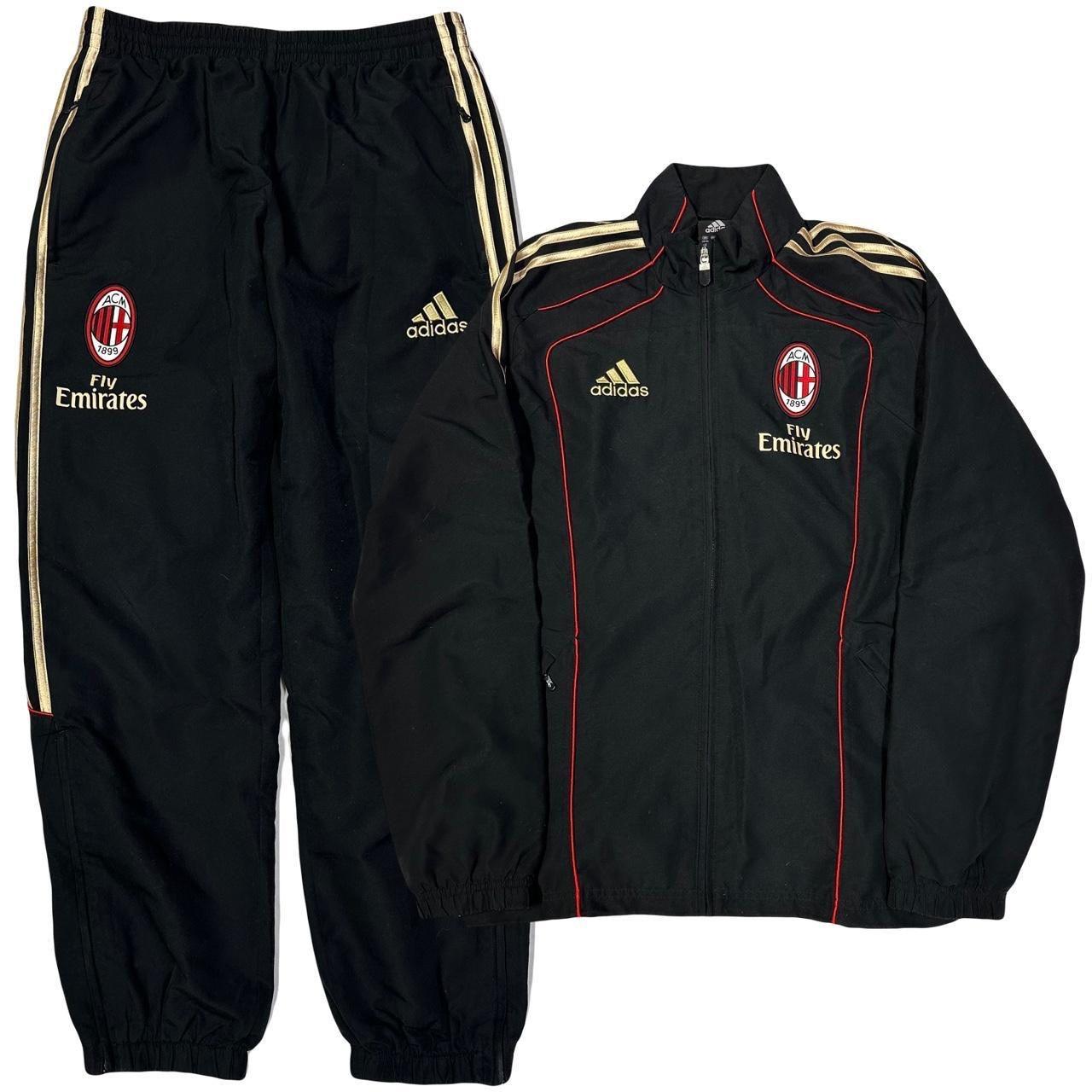 Adidas AC Milan 2010/12 Tracksuit In Black, Gold & Red ( M ) - Known Source