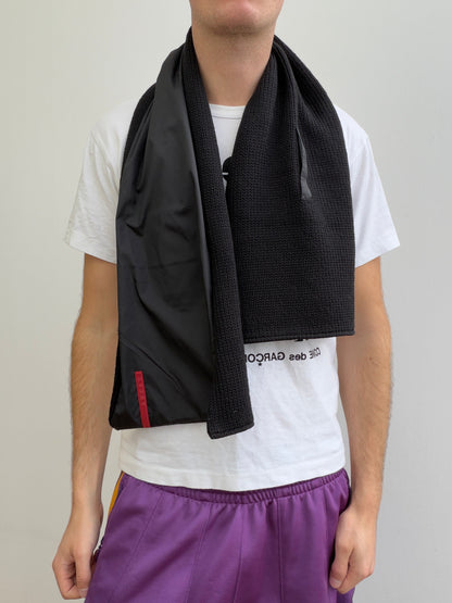 Prada Sport 00s Nylon & Wool Scarf | O/S, Black