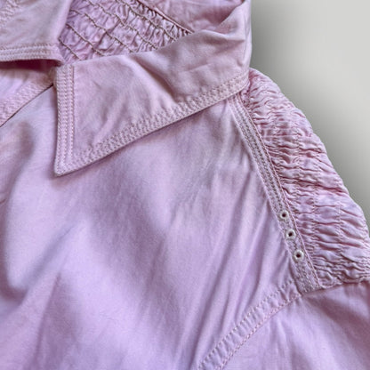 2000's Maharishi Crinkle Back Top UK8 | O/S, Light Pink