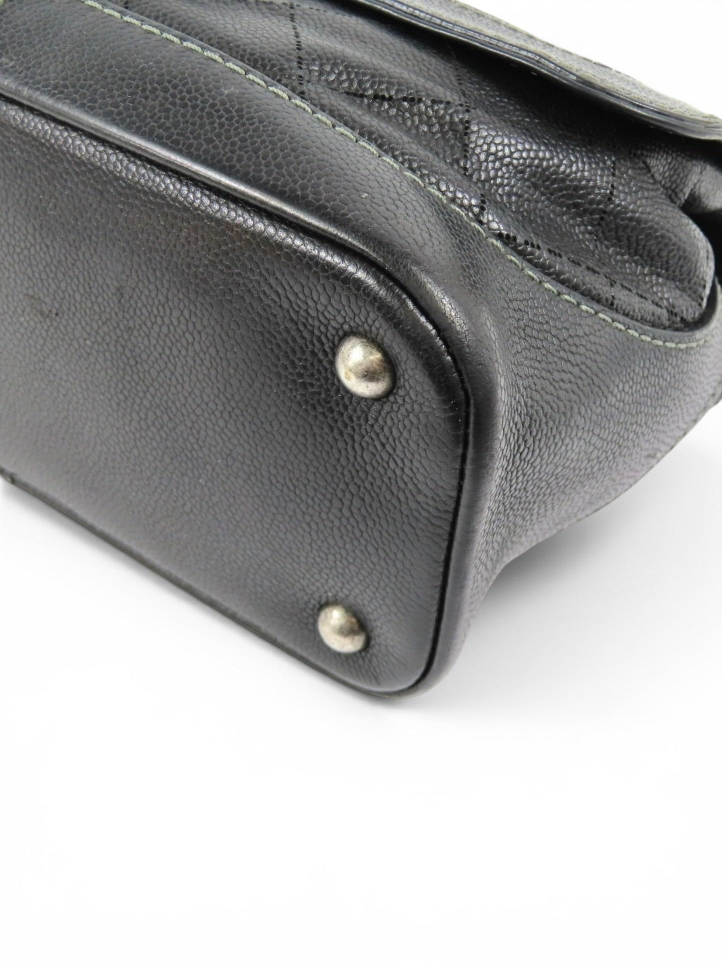 2000s Chanel Caviar Leather Black Matelasse Chain Shoulder Bag SHW | O/S, Black