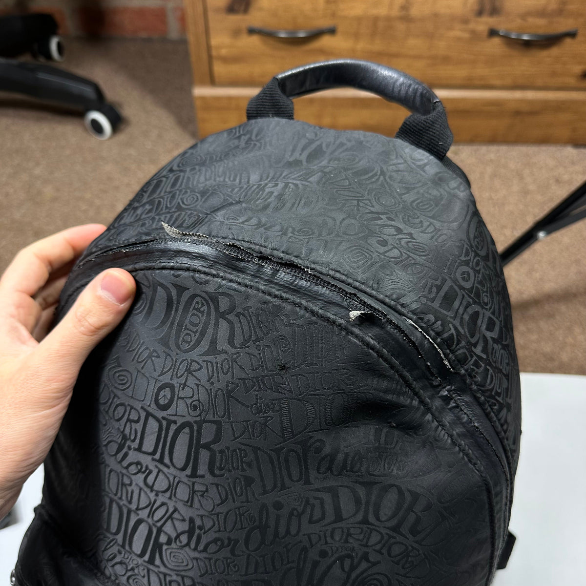Dior x Stussy 2020 Riders Monogram Logo Nylon Backpack | O/S, Black
